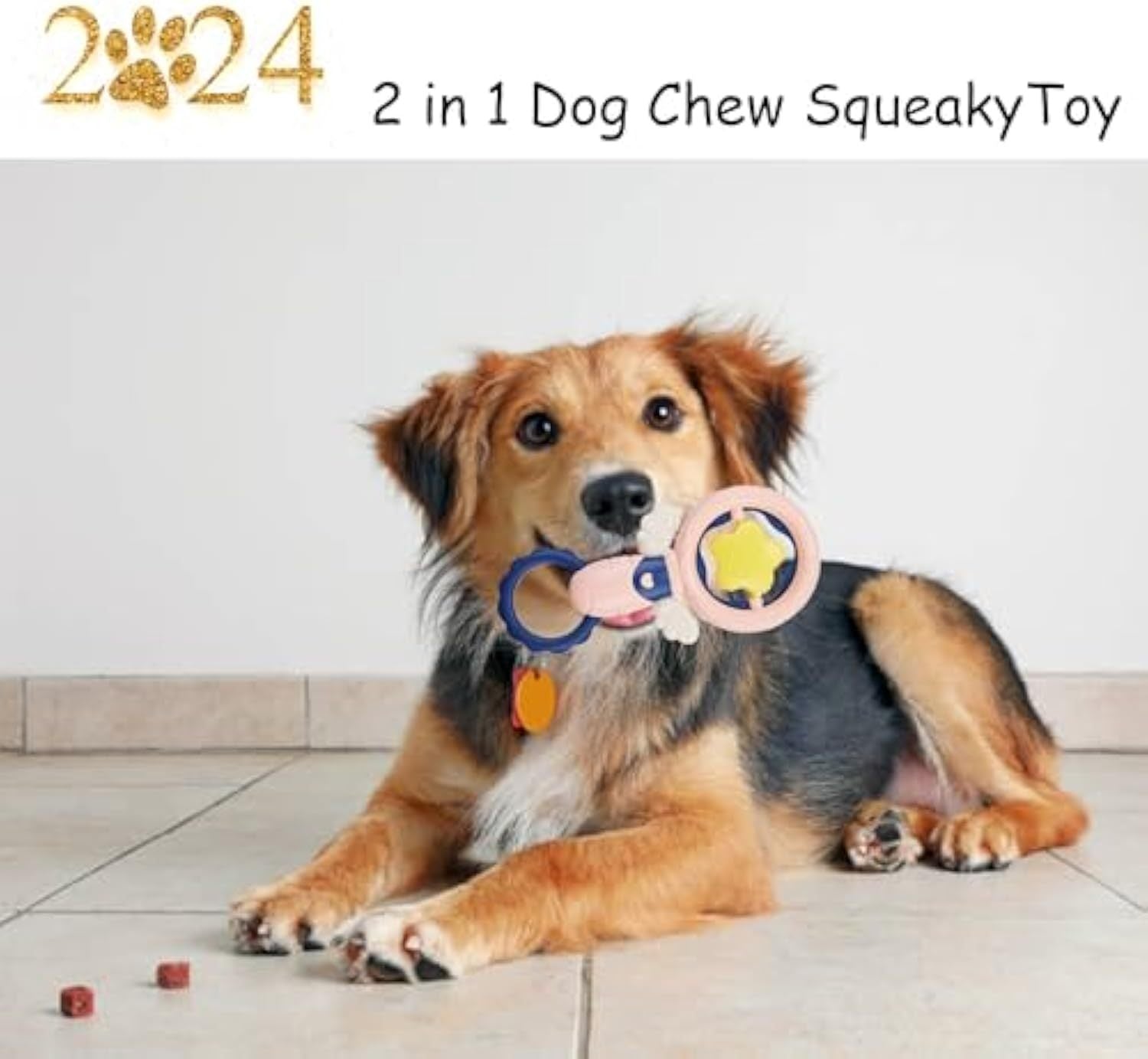 JMT-576394 Durable Interactive Dog Chew Toys with Squeakers for Large Breeds - Promotes Dental Health and Reduces Boredom