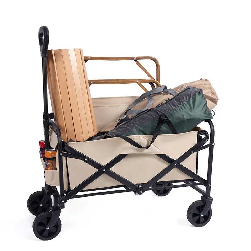 JMT-576458 Foldable Collapsible Outdoor Utility Cart for Picnics, Beach Trips, Camping and Gardening