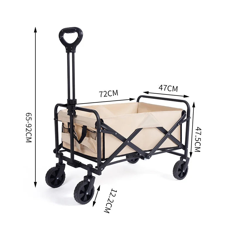 JMT-576458 Foldable Collapsible Outdoor Utility Cart for Picnics, Beach Trips, Camping and Gardening