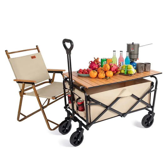 JMT-576458 Foldable Collapsible Outdoor Utility Cart for Picnics, Beach Trips, Camping and Gardening