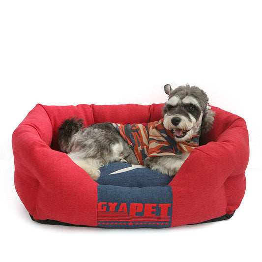 JMT-576714 Striped Cloth Pet Nest for Dogs in Various Sizes: Red, Yellow, Green, Blue