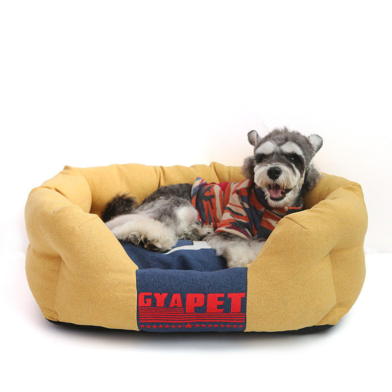JMT-576714 Striped Cloth Pet Nest for Dogs in Various Sizes: Red, Yellow, Green, Blue