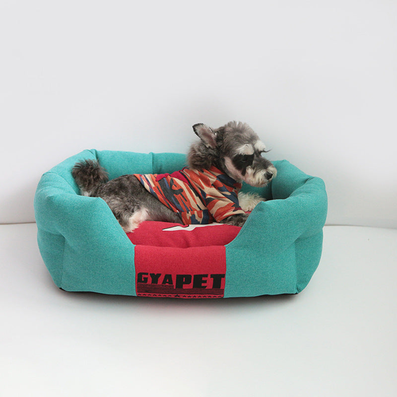 JMT-576714 Striped Cloth Pet Nest for Dogs in Various Sizes: Red, Yellow, Green, Blue