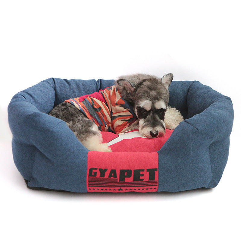 JMT-576714 Striped Cloth Pet Nest for Dogs in Various Sizes: Red, Yellow, Green, Blue