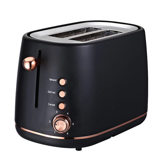 JMT-577226 2-Slice Toaster with Time Watch LED Display and Auto Power Cut Off, Removable Crumb Tray, Black