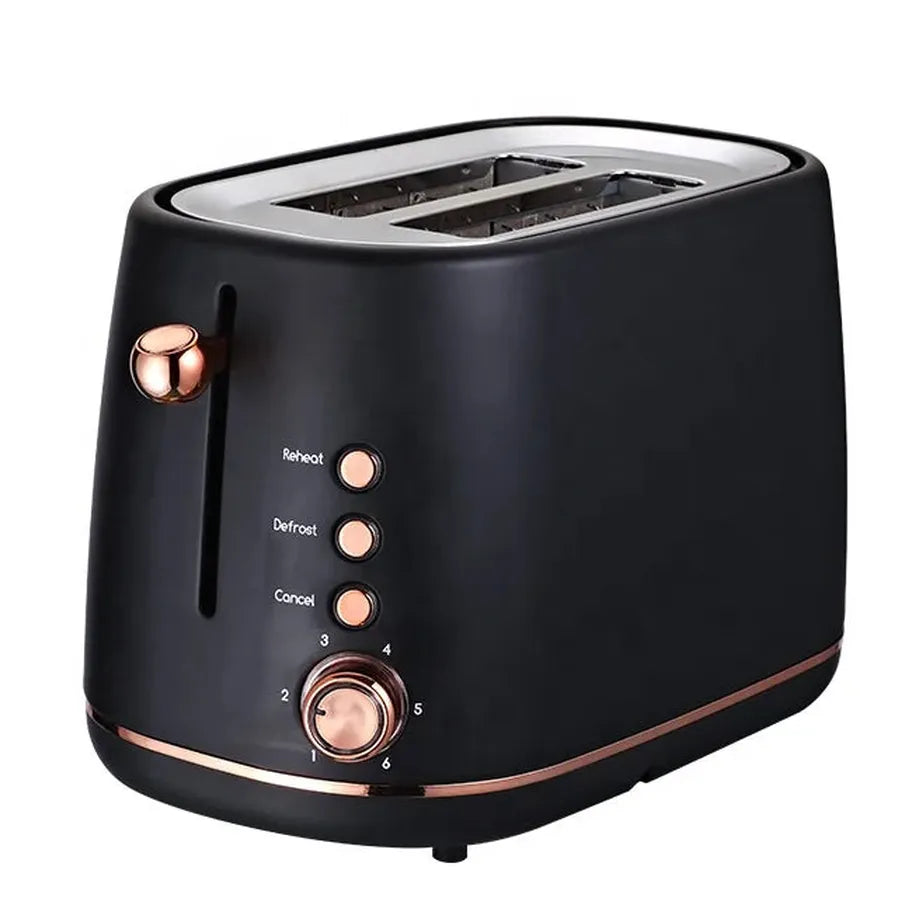 JMT-577226 2-Slice Toaster with Time Watch LED Display and Auto Power Cut Off, Removable Crumb Tray, Black
