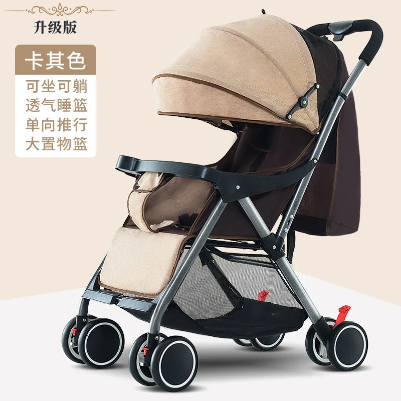 JMT-577738 Lightweight Eco-Friendly Foldable 4-Wheel Stroller for Children and Infants