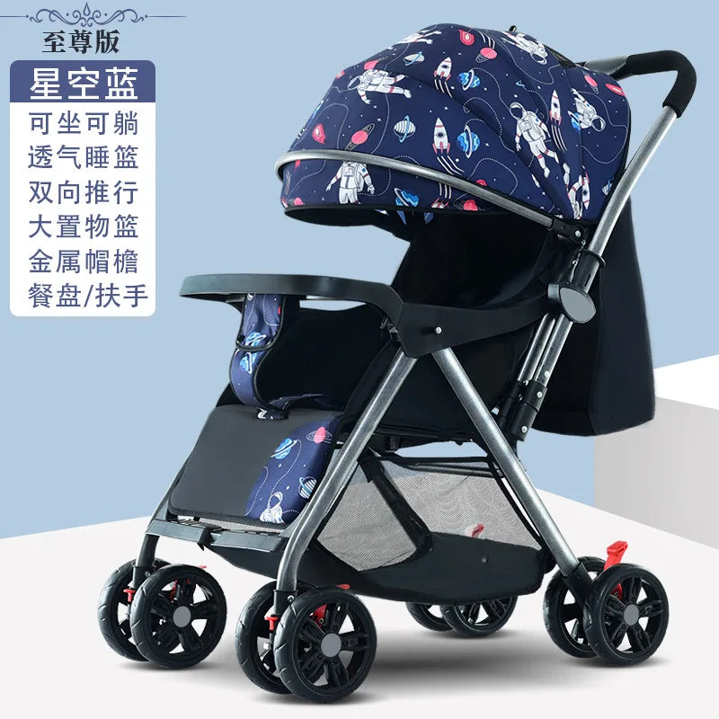 JMT-577738 Lightweight Eco-Friendly Foldable 4-Wheel Stroller for Children and Infants