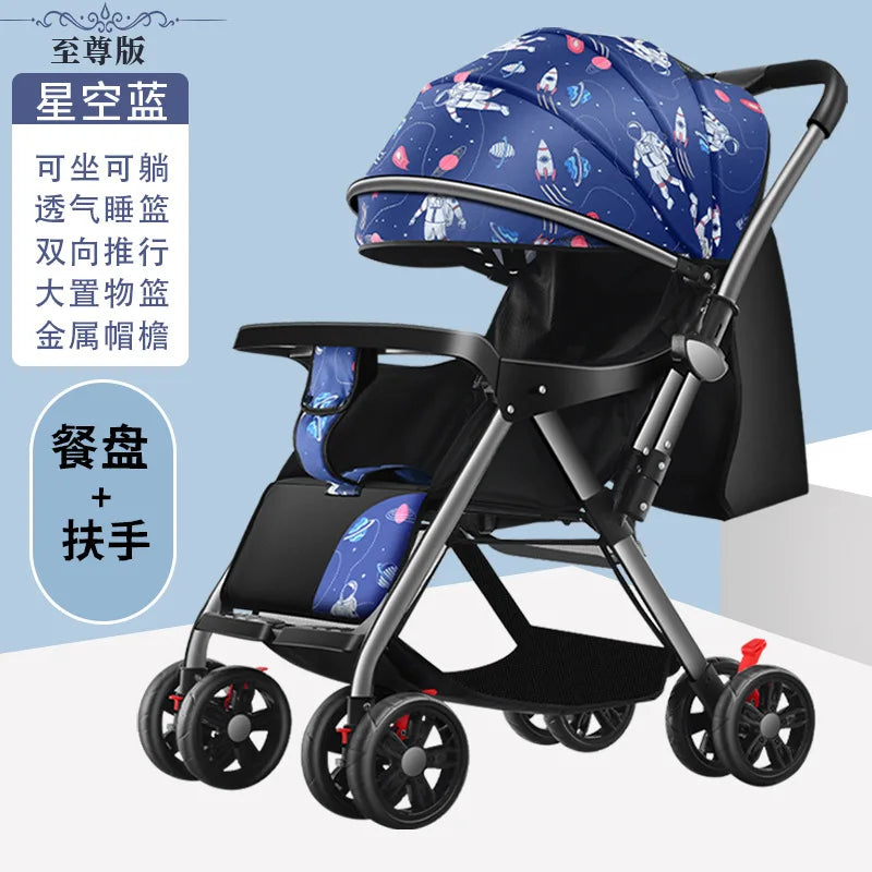JMT-577738 Lightweight Eco-Friendly Foldable 4-Wheel Stroller for Children and Infants