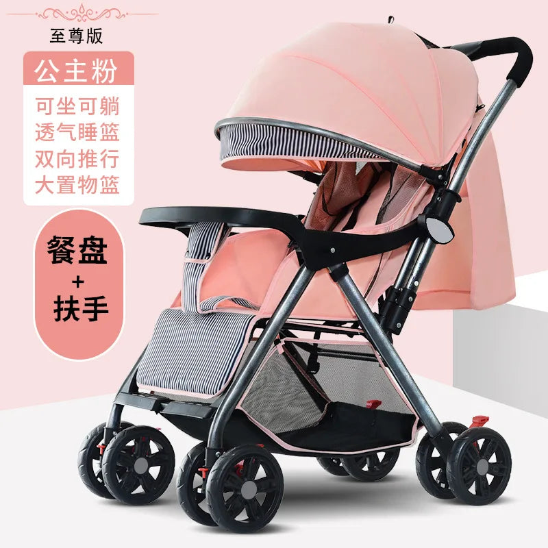 JMT-577738 Lightweight Eco-Friendly Foldable 4-Wheel Stroller for Children and Infants