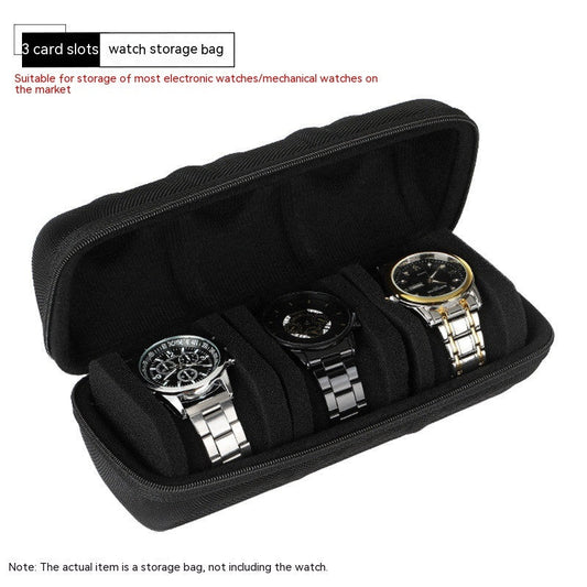 JMT-577738 Portable Mechanical Watch Storage Bag - Waterproof, Drop-Resistant with EVA Padding and Velvet Lining