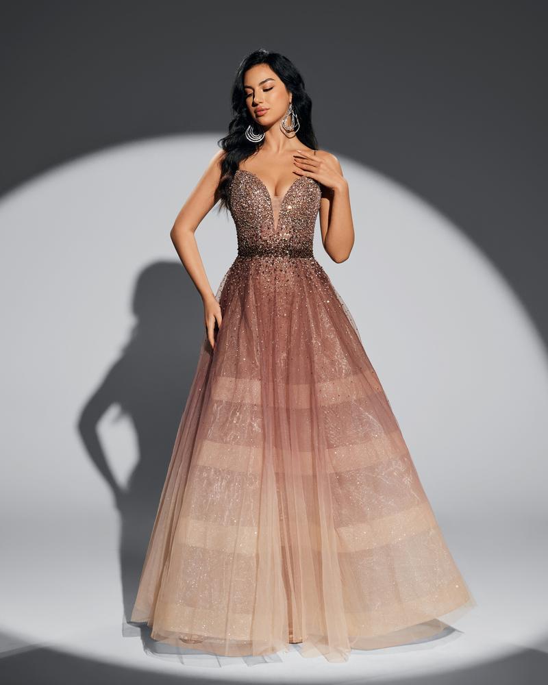JMT-577802 Elegant Brown Evening Dress for Women - Style SH0067
