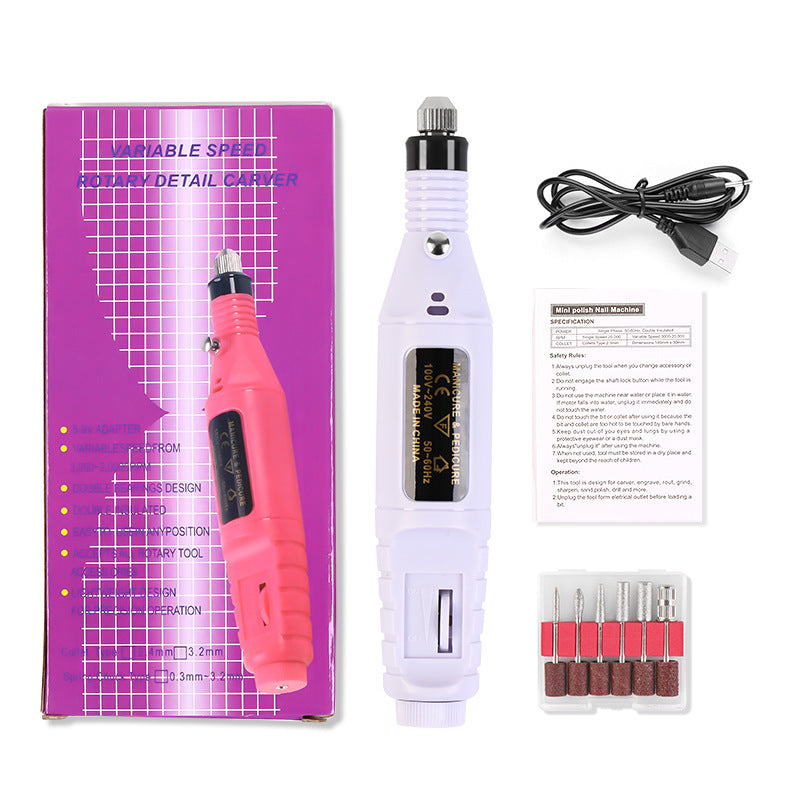 JMT-577866 Compact Electric Nail Polisher with Adjustable Speed and USB Power Supply
