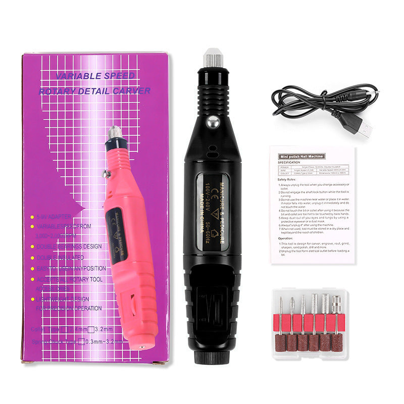 JMT-577866 Compact Electric Nail Polisher with Adjustable Speed and USB Power Supply