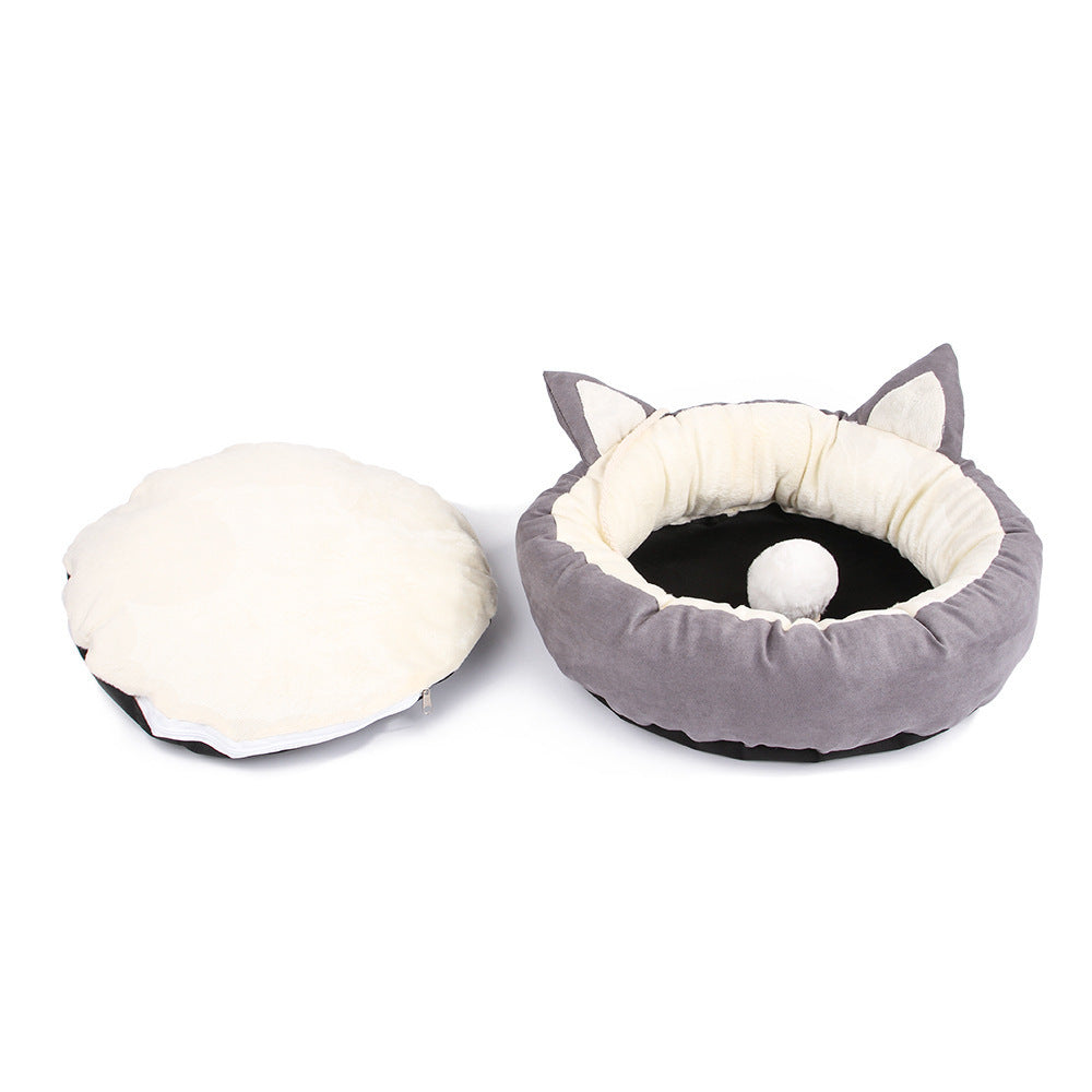 JMT-577866 Cozy Deerskin Velvet Pet Nest for Small and Medium Pets