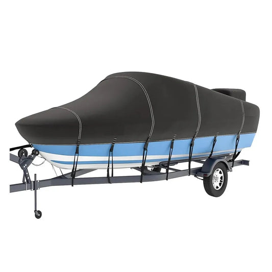 JMT-578186 Heavy Duty Waterproof 1200D PU Boat Cover for 20-22 Feet Vessels, Marine Grade Polyester Canvas