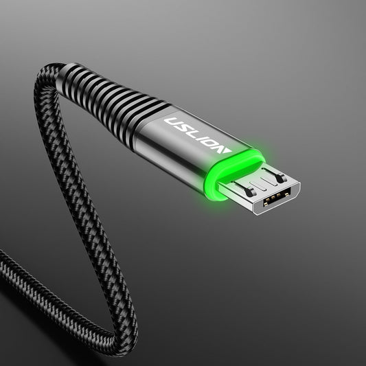 JMT-578250 LED Light Micro USB Charging Cable for Android Phones - 3A Fast Charge, Available in 0.5m, 1m, 2m Lengths
