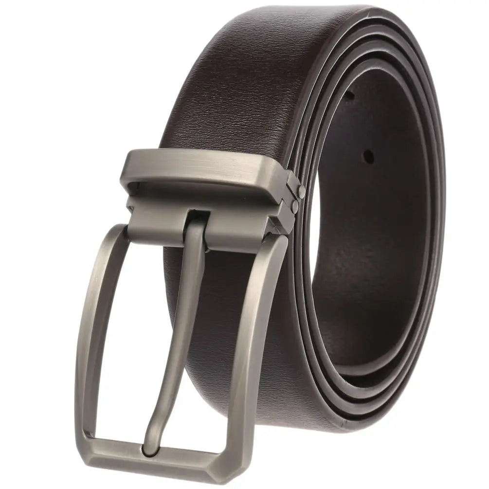 JMT-578314 Custom Logo Pin Buckle Belt for Men – Stylish Alloy Rotating Belt for Jeans and Casual Wear