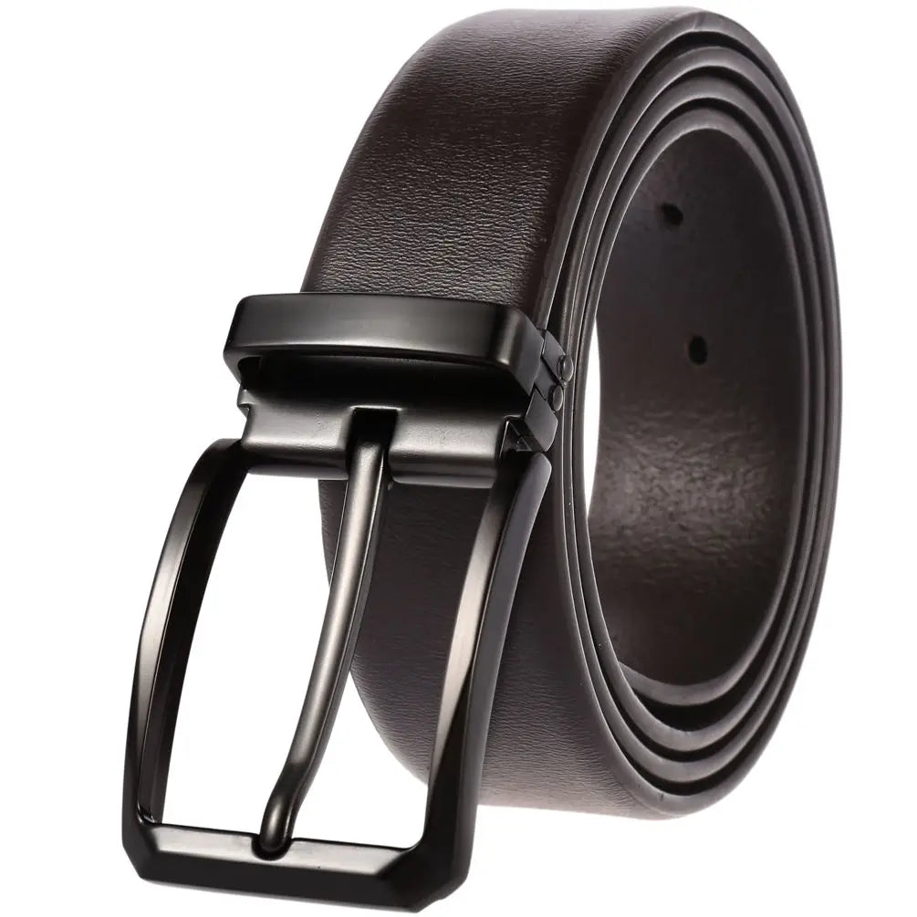 JMT-578314 Custom Logo Pin Buckle Belt for Men – Stylish Alloy Rotating Belt for Jeans and Casual Wear