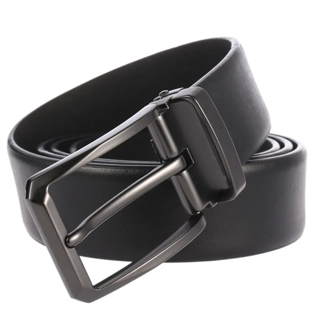 JMT-578314 Custom Logo Pin Buckle Belt for Men – Stylish Alloy Rotating Belt for Jeans and Casual Wear