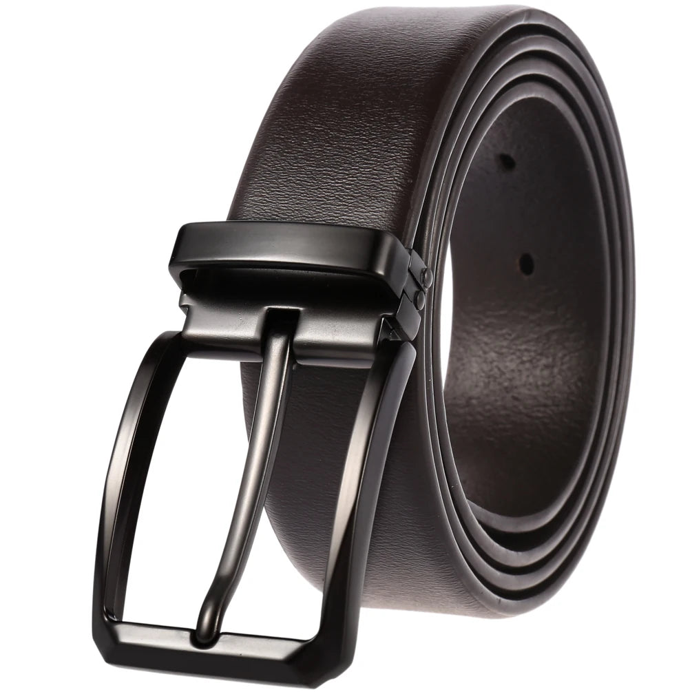 JMT-578314 Custom Logo Pin Buckle Belt for Men – Stylish Alloy Rotating Belt for Jeans and Casual Wear