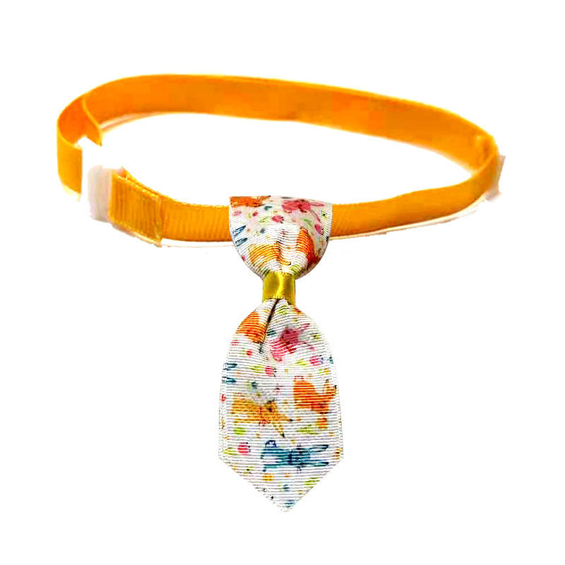 JMT-578378 Easter-Themed Pet Bow Tie with Floral Headpiece - Adjustable Size Options