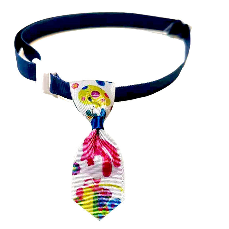 JMT-578378 Easter-Themed Pet Bow Tie with Floral Headpiece - Adjustable Size Options