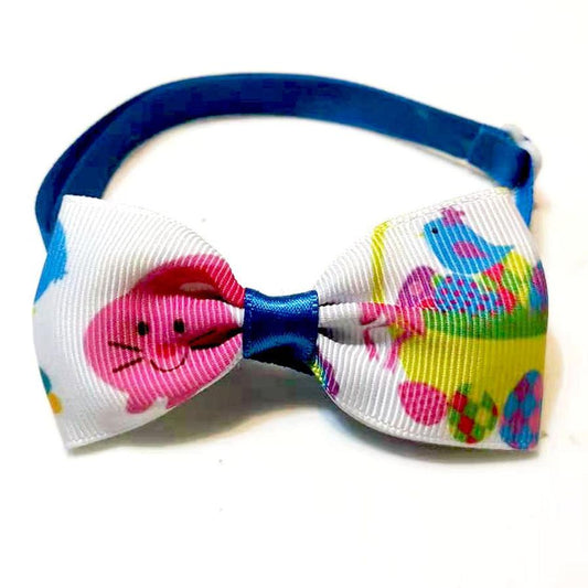 JMT-578378 Easter-Themed Pet Bow Tie with Floral Headpiece - Adjustable Size Options