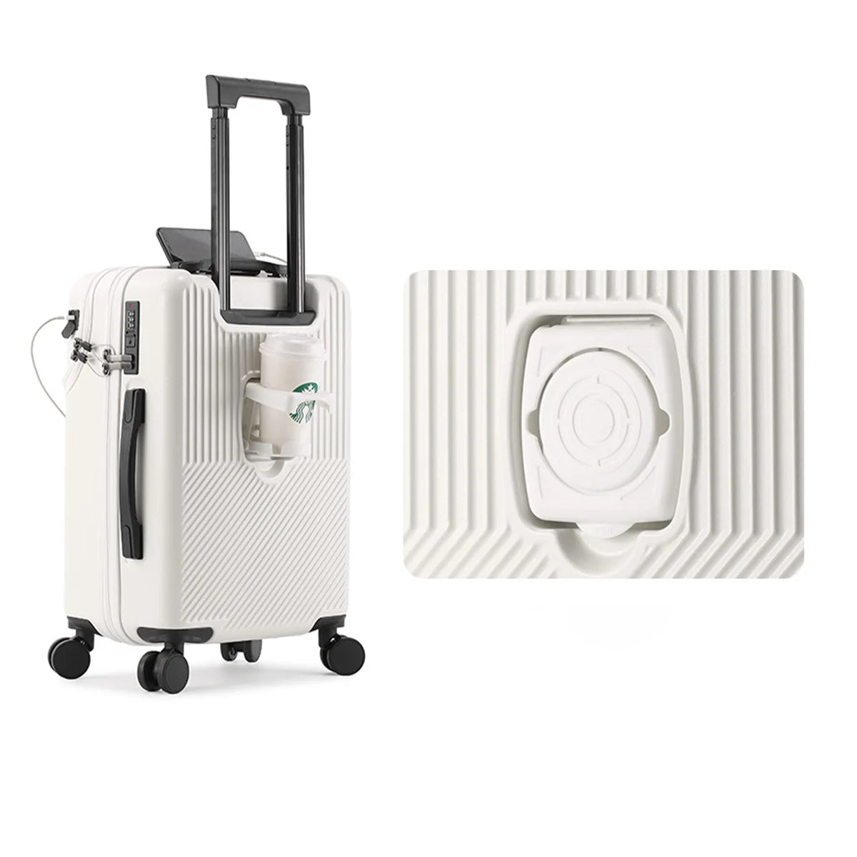 JMT-578442 Unisex Cabin Spinner Luggage with USB Port for Effortless Travel