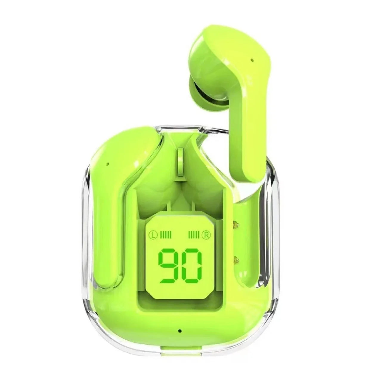 JMT-578890 Crystal TWS Mini Wireless In-Ear Earbuds with LED Display and JL Chipset for Gaming