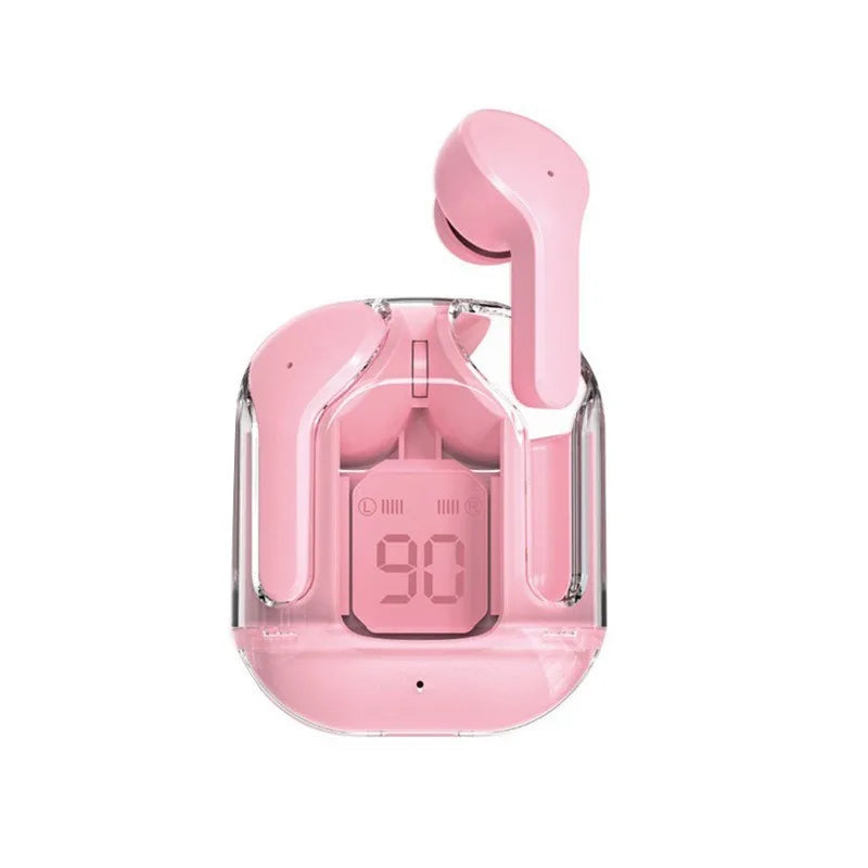 JMT-578890 Crystal TWS Mini Wireless In-Ear Earbuds with LED Display and JL Chipset for Gaming
