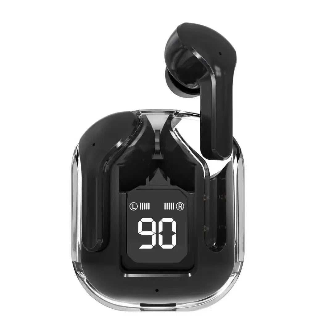JMT-578890 Crystal TWS Mini Wireless In-Ear Earbuds with LED Display and JL Chipset for Gaming