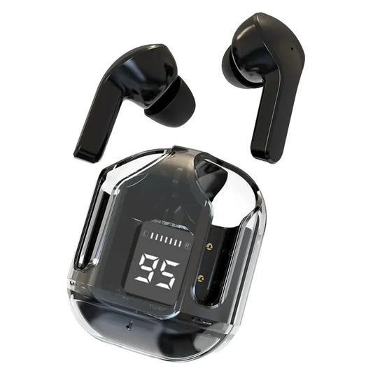 JMT-578890 Crystal TWS Mini Wireless In-Ear Earbuds with LED Display and JL Chipset for Gaming