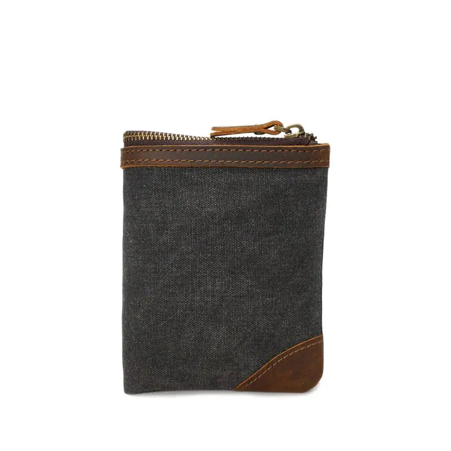 JMT-579082 Handmade Retro Waterproof Oil Wax Canvas Wallet for Men - Foldable Short Design