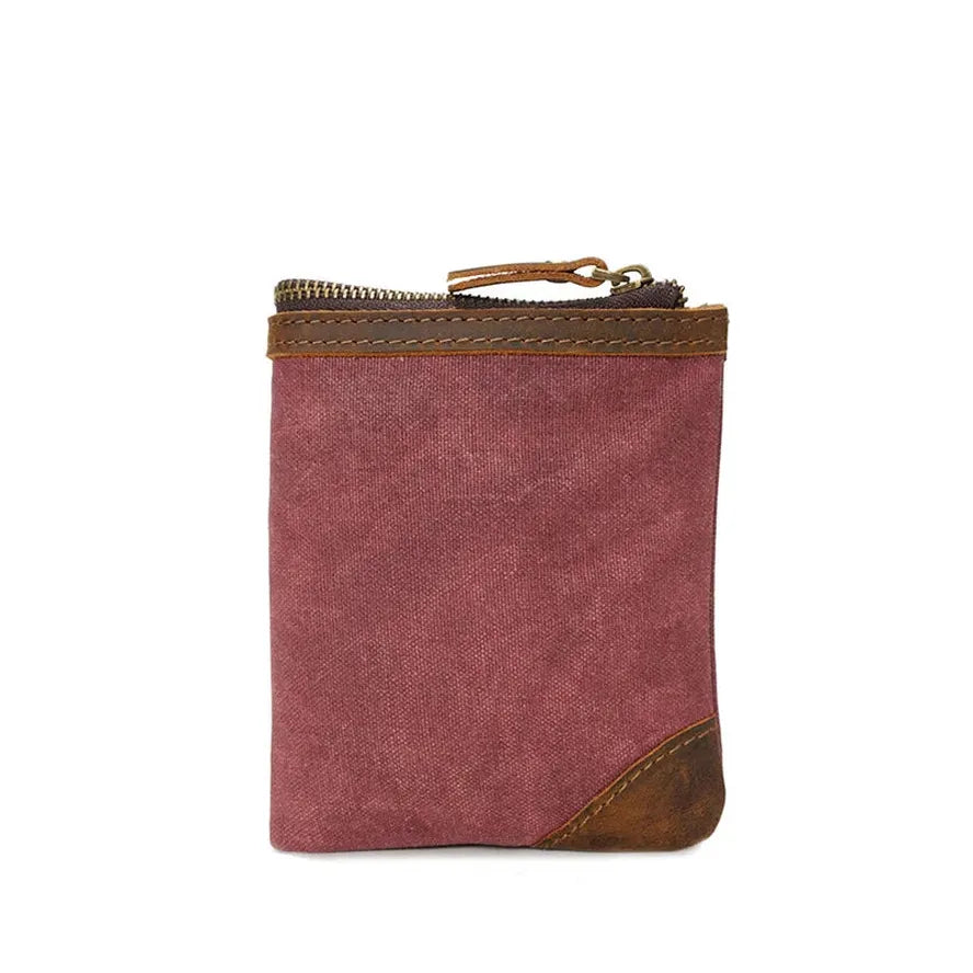 JMT-579082 Handmade Retro Waterproof Oil Wax Canvas Wallet for Men - Foldable Short Design