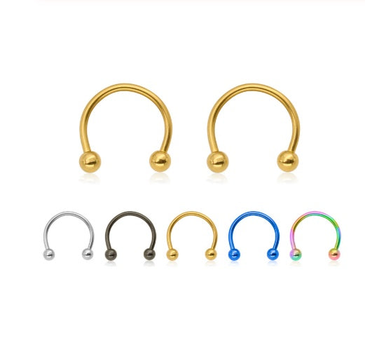 JMT-579146 Titanium C-Type Hypoallergenic Clip-On Nose and Lip Rings