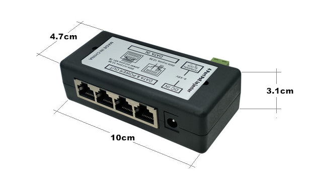 JMT-579210 Four-Port Centralized TV 4-Channel PoE Syringe Box - DC Power Supply Unit