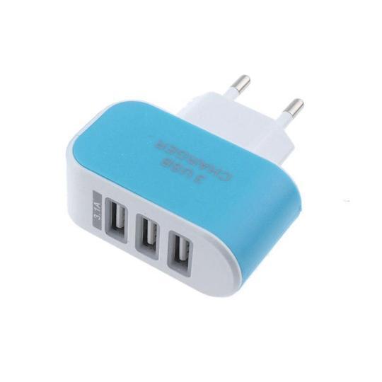 JMT-579402 Triple-Port 3.1A USB Charger with EU Plug for Efficient Device Charging