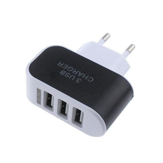 JMT-579402 Triple-Port 3.1A USB Charger with EU Plug for Efficient Device Charging