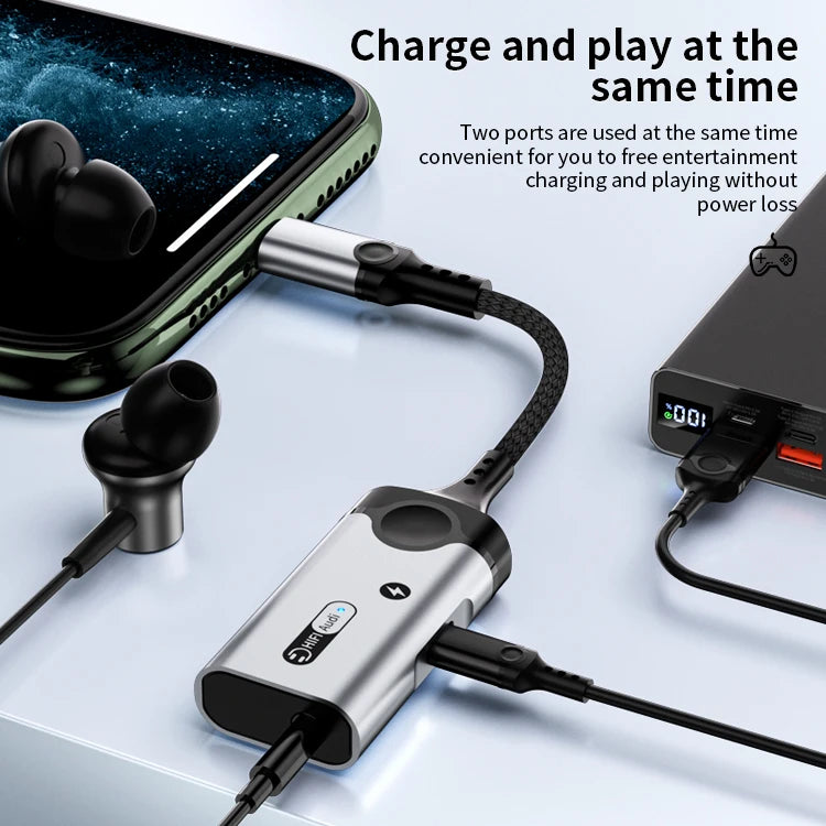 JMT-579530 Dual 2 in 1 Audio and Charging Adapter for iPhone 11-14 – 8-Pin Metal Connector