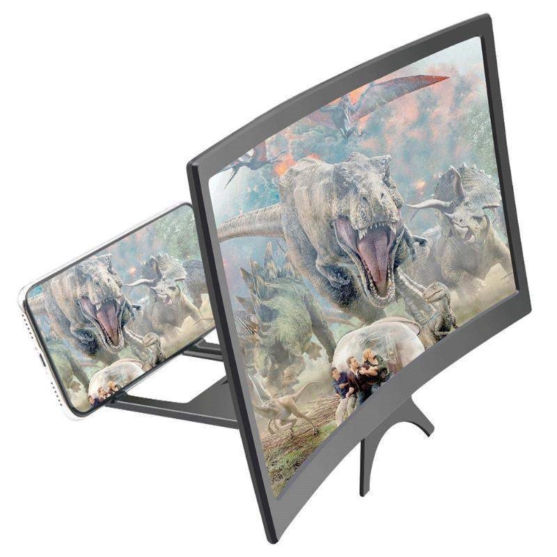JMT-579722 12-Inch Curved Mobile Phone Screen Magnifier with Anti-Slip Holder and High-Definition Lens
