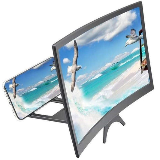 JMT-579722 12-Inch Curved Mobile Phone Screen Magnifier with Anti-Slip Holder and High-Definition Lens