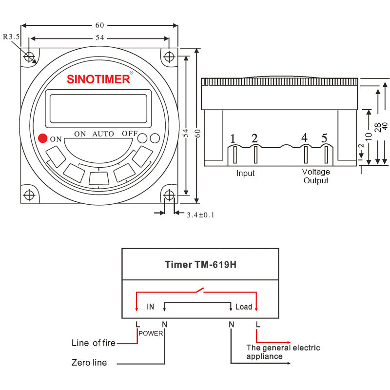JMT-580042 Weekly Programmable 30A 230V AC Timer for Street, Neon, and Industrial Lighting