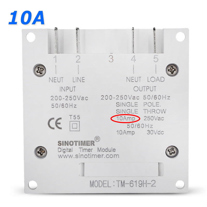 JMT-580042 Weekly Programmable 30A 230V AC Timer for Street, Neon, and Industrial Lighting