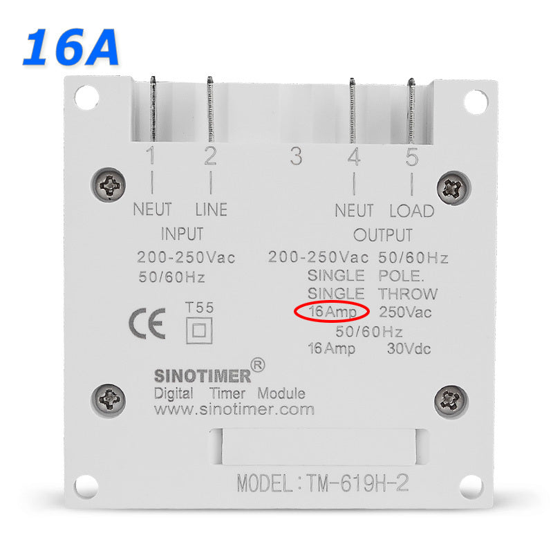 JMT-580042 Weekly Programmable 30A 230V AC Timer for Street, Neon, and Industrial Lighting