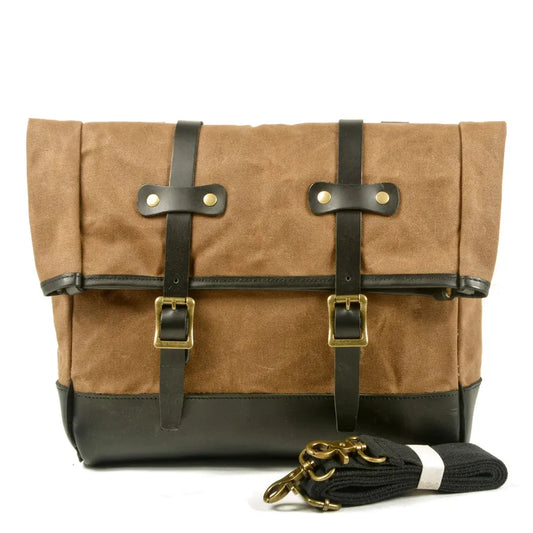 JMT-580234 Waterproof Universal Motorcycle Side Bag - Vintage Canvas Saddle Bag for Riding