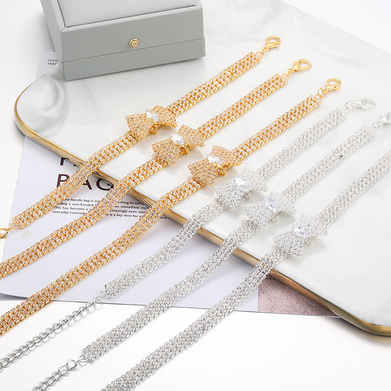 JMT-580362 Adjustable Crystal Bow Tie Pet Collar with Rhinestones for Dogs and Cats