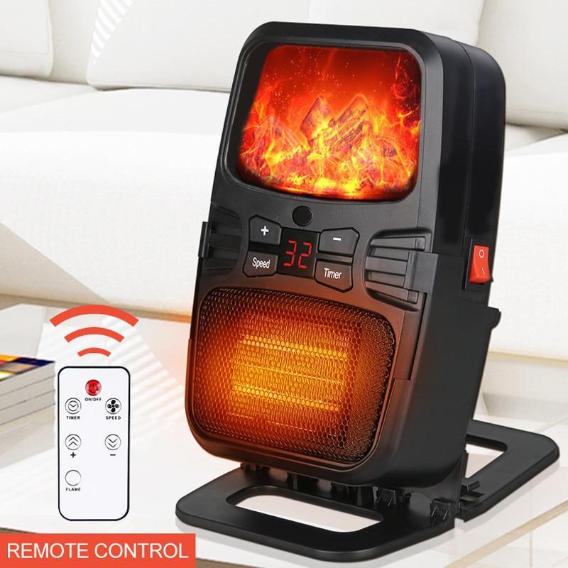 JMT-580362 Creative Portable Mini Desktop Heater with Flame Effect Light