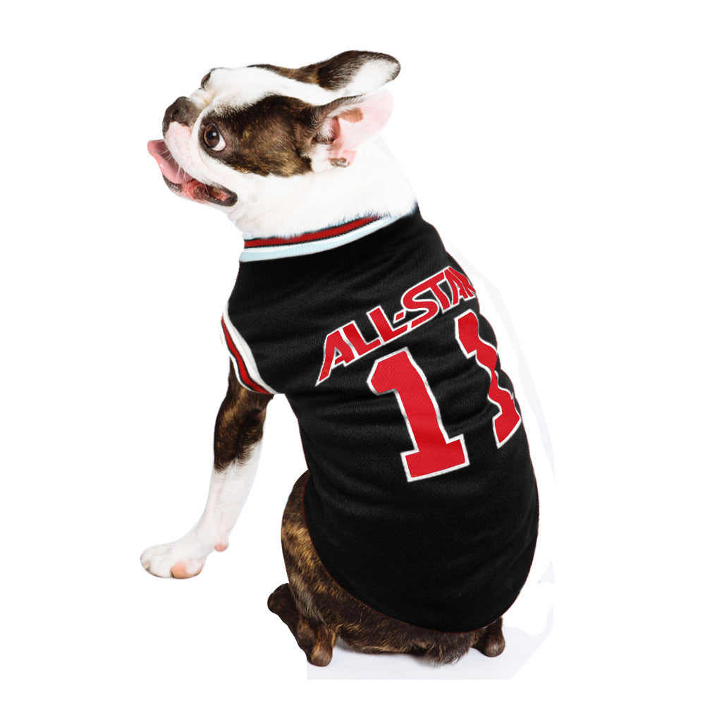 JMT-580490 Casual Cotton Dog Vest for Spring and Summer - Available in Black and Red, Multiple Sizes