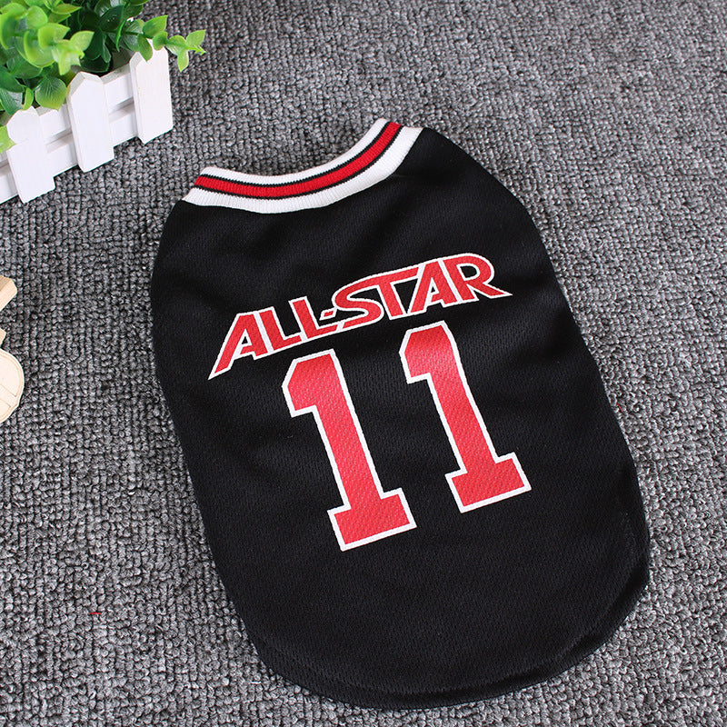 JMT-580490 Casual Cotton Dog Vest for Spring and Summer - Available in Black and Red, Multiple Sizes